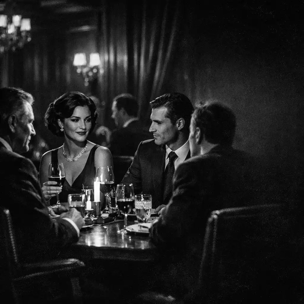 Elegáns vállalati vacsora noir hangulatban